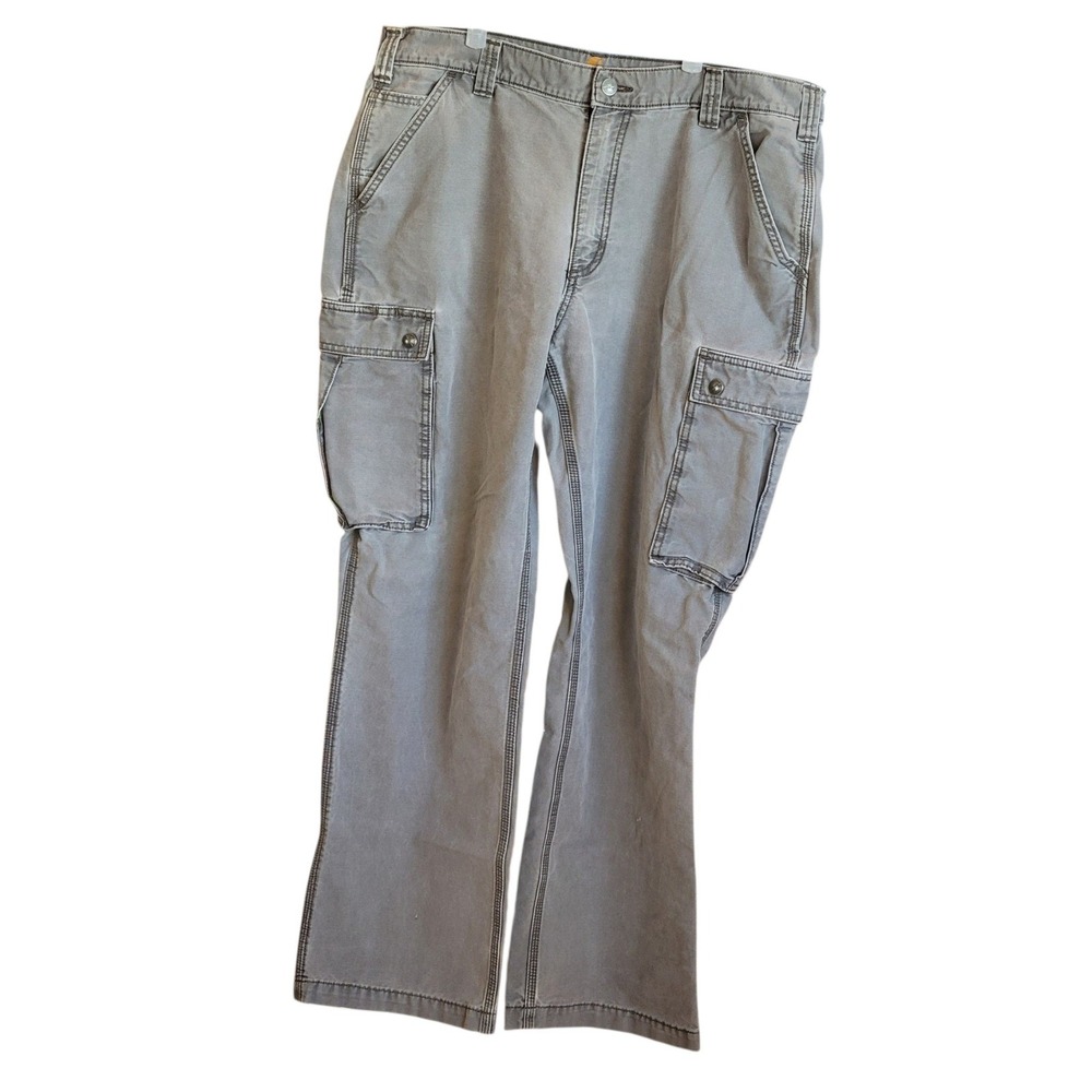 Carhartt Mens 38X32 Relaxed Fit Gray Cargo Pants 100272 039 Carpenter Work Y2k